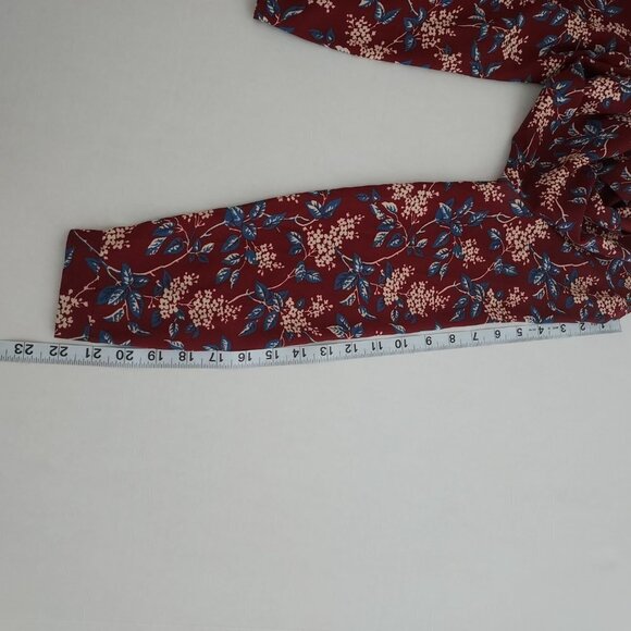 Madewell Floral Burgundy Button Back Long Sleeve Dress - Picture 2 of 14